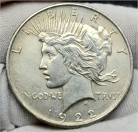1922 Peace Silver Dollar XF