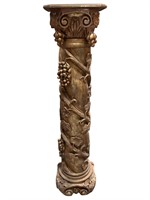 Gold Carved Column with Grapes
