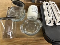 (6) Miniature Glass Pie Plates 6”, Glass Jars