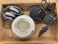 Radio, Travel Air Pump, Discman, and Headphones