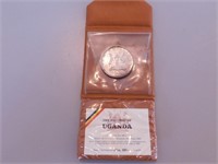 Monnaie Uganda 10 shillings 1969 en argent pur