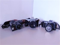 Lot de 3 appareils photo argentique vintage