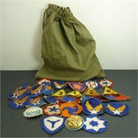 Military Pouch with 21 Patches
