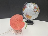 15" Table Top Globe & Apple Nght Light Lamp