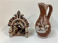 Handcrafted pottery Figurine and vase