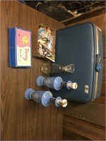 VINTAGE SUIT CASE AND MISC ITEMS