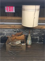 VINTAGE LAMP AND ASSORTED BOX LOT
