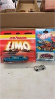 New in pkg Hot wheel , majorette Limo car and