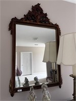 ORNATE WOODEN WALL MIRROR