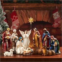 BESBLEE Nativity Scene Resin Tabletop Figurines Se