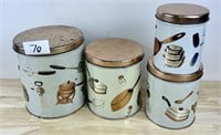 Vintage Weibro Canister Tin Set USA - Has Wear