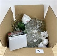 Box Full of Misc. Glassware and Smalls - Items