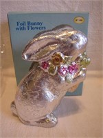 Foil Bunny with Flowers 6&1/2"