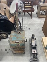 Battery charging/jump box, floor jack