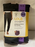Lolë Ladies Lounge Pant, Dark Grey & Mauve Xs