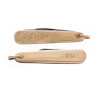 A Pair of Pocket Knives in Gold