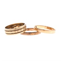 A Trio of Yellow Gold Wedding Bands