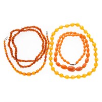 A Collection of Lady's Amber Necklaces