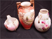 Three pieces of Noritake china: 7 1/2" handled