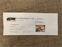 Highmarket Inn Gift Certificate