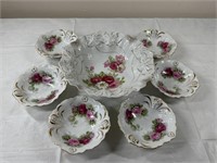 Hand painted berry bowl set