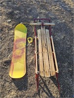 Sled and Snow Board