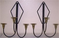 MATCHED PAIR OF MID-CENTURY WALL MOUNT CANDELABRAS