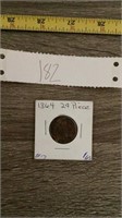 Rare Vintage 1864 2 Cent Coin