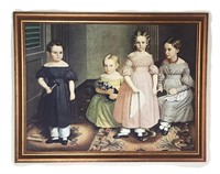 The Ailing Children print in wooden frame large