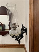 Vintage Wall Mounted Oil Lamp, Clear