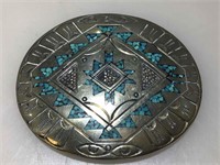 Turquoise Inlay Belt Buckle, Not Silver.