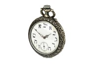 JUDAICA POCKET WATCH WITH HEBREW LETTERS