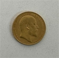 1908 8g GOLD SOVEREIGN GEORGE REX COIN