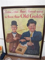 Large vintage Old Gold Cigarette advertising sign