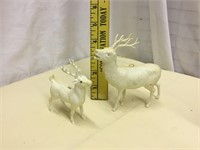 2 Vintage Hard Plastic Christmas Reindeer