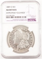 Coin 1889-O Morgan Silver Dollar NGC AU *