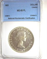 1963 Dollar NNC MS66 PL Canada