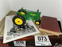Model John Deere tractor & books