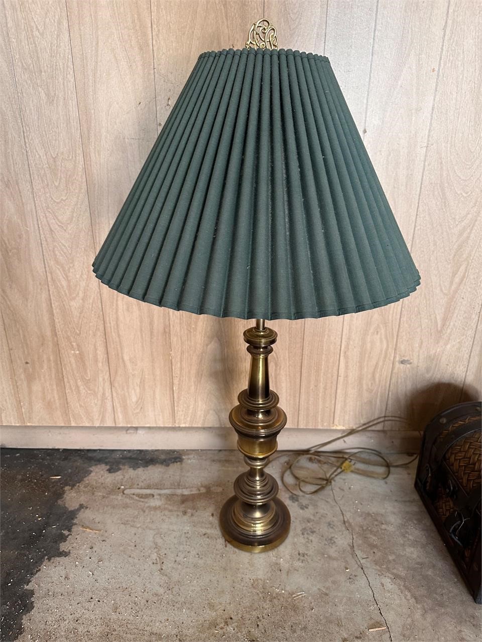 Brass lamp with shade