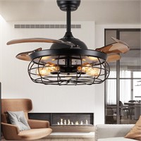 DuMaiWay 42" Industrial Retractable Ceiling Fans w