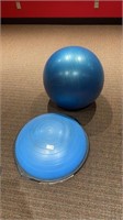 Exercise ball & balance trainer- lot of 2