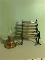 METAL ROCKER WITH OIL LAMP