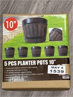 10? 5 Pack Whiskey Barrel Planters