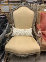 Versace Style Ornate Accent High Back Chair