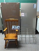 2 Cork Boards, Metal Rack, Child's Rocking Chair