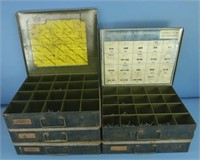 Vintage Metal Organizers filled with cotter pins