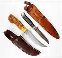 1 IMPERIALSTRAIGHT KNIFE AND 1 HUNTING KNIFE