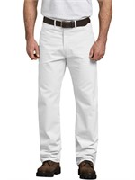 Men's White Relaxed Fit Straight Leg Cotton