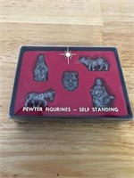 Vintage Pewter mini nativity figures