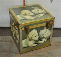 Metal trimmed cube chest, 18x18x18, see pics